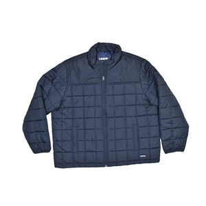 Lands' End Men's Blue Quilted Puffer Jacket Size XXL (50-52) Full Zip